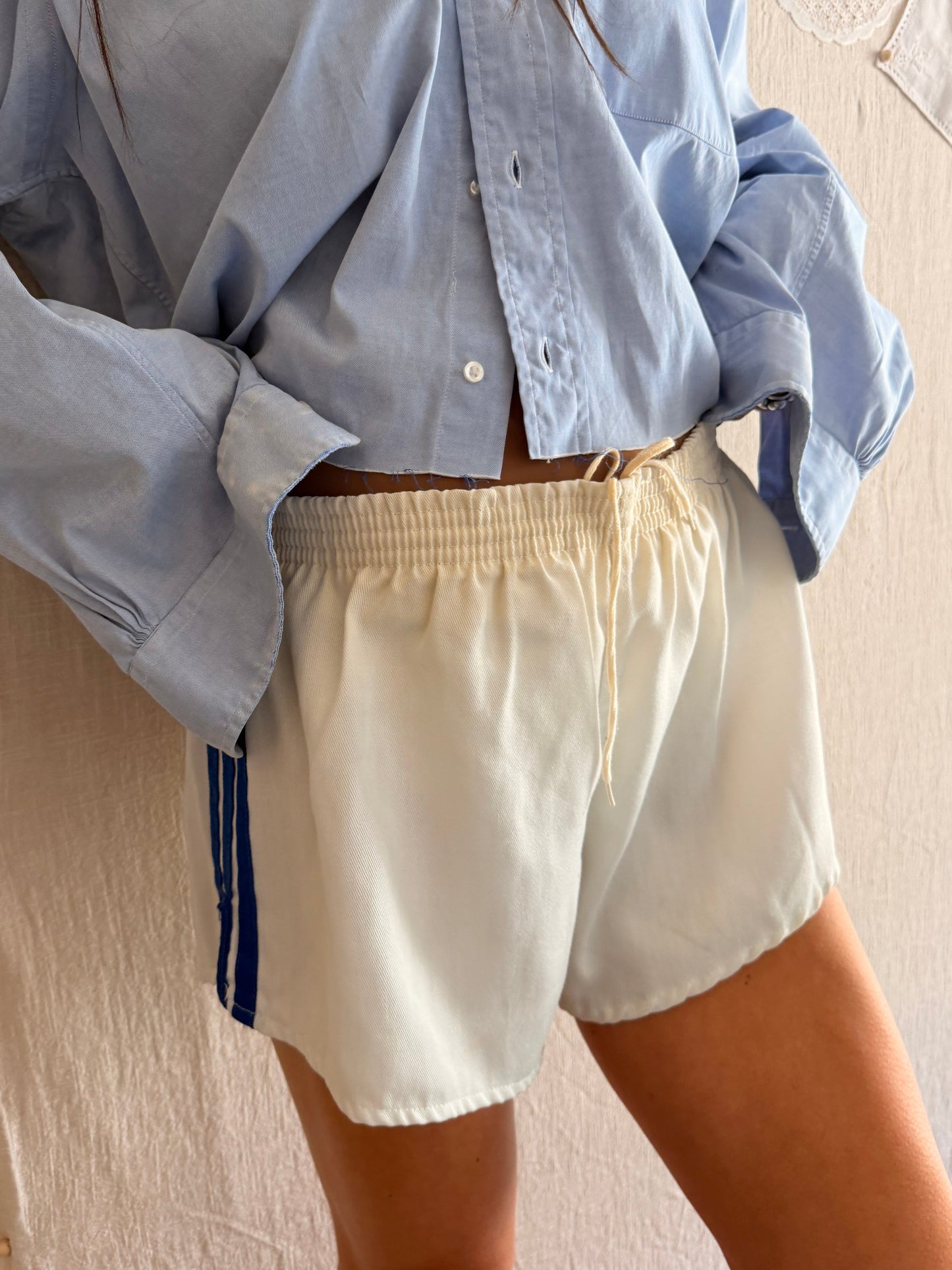Vintage Adidas Cotton Trefoil Short White/Blue