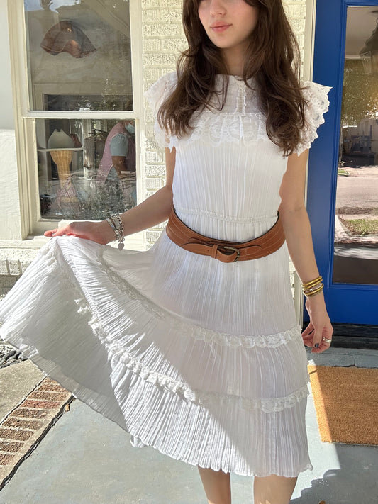 Vntg White Lace Dress