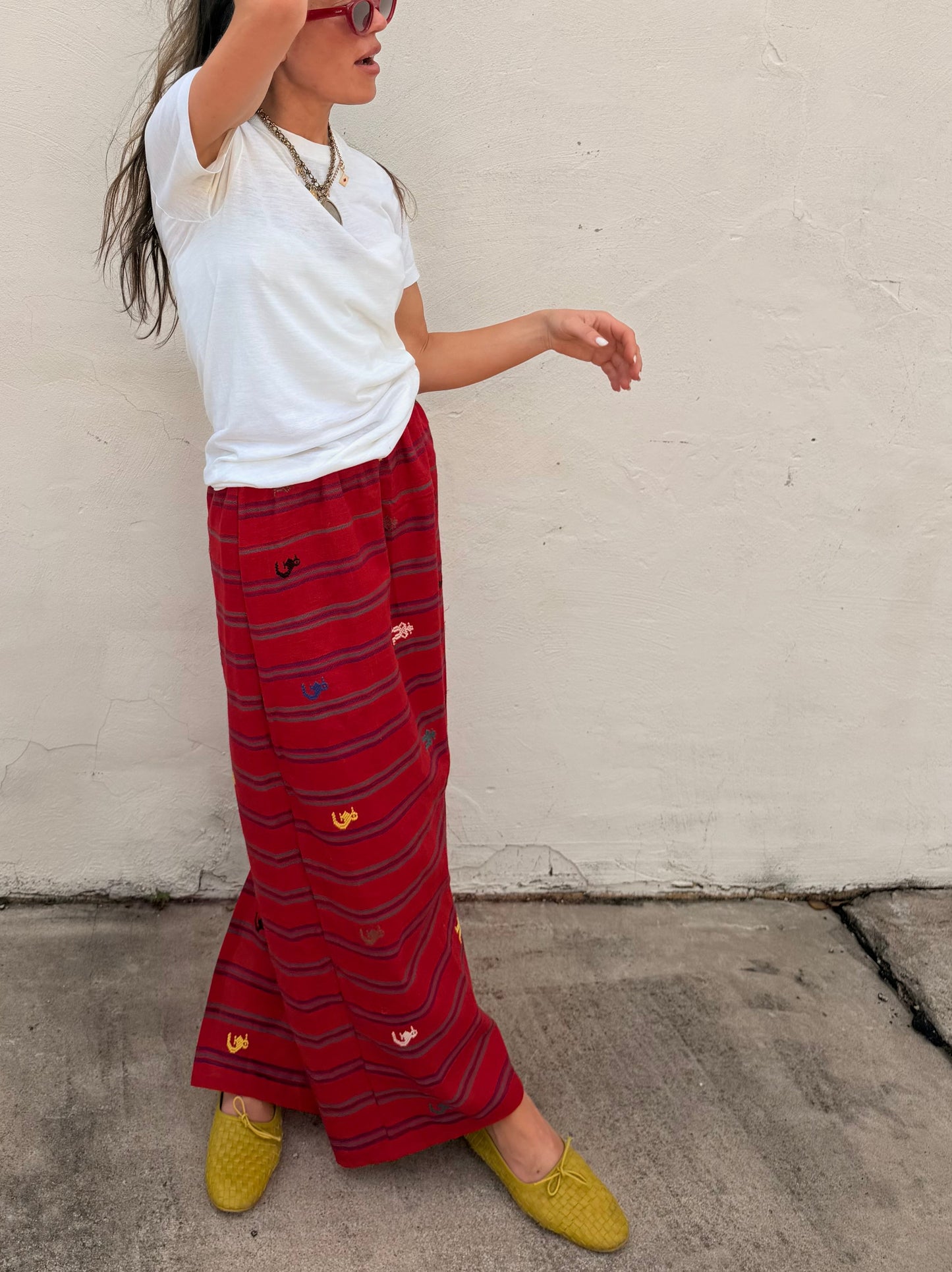 Red Guatemalan Maxi Skirt