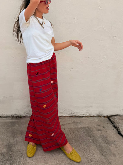 Red Guatemalan Maxi Skirt
