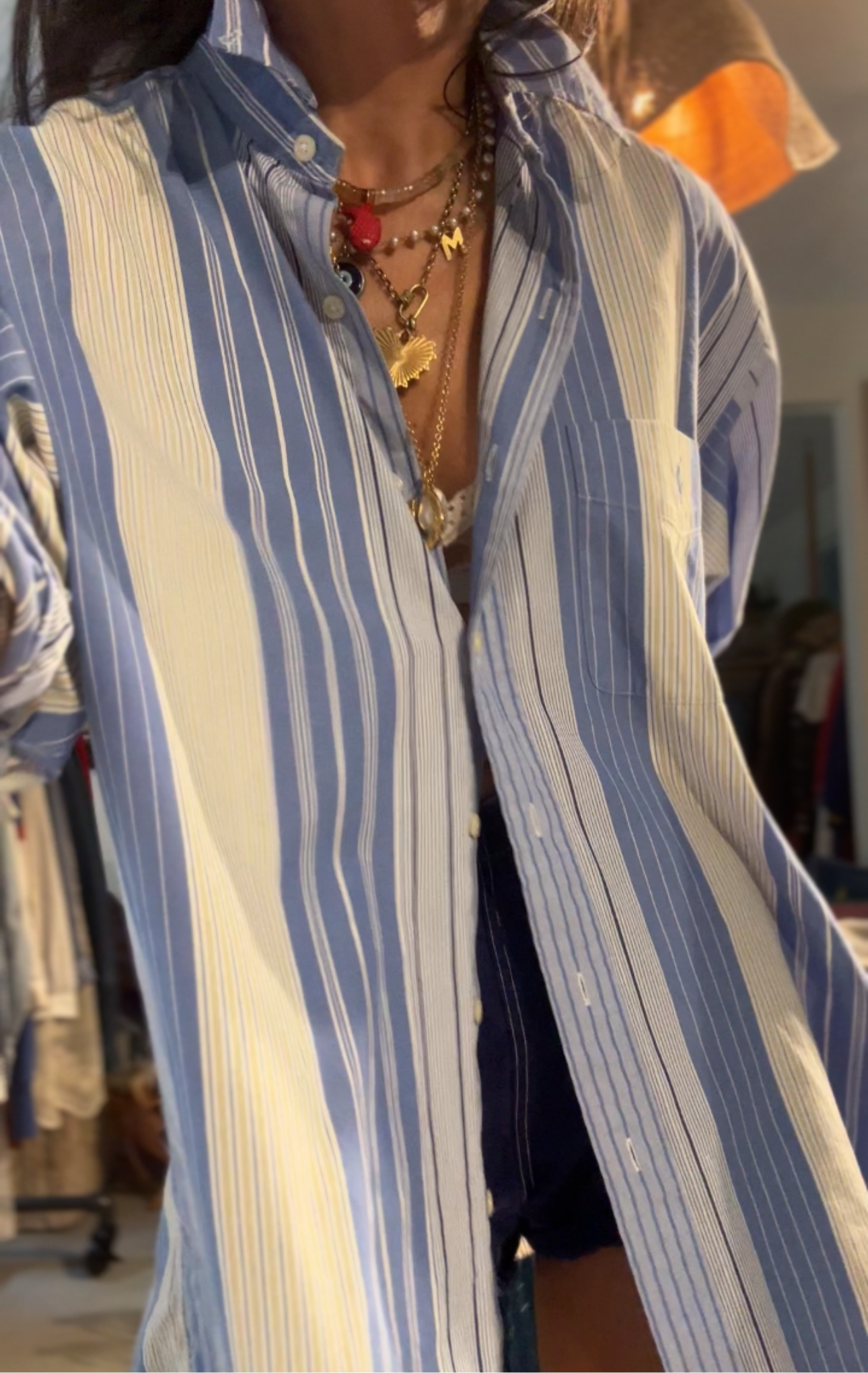 Ralph Lauren Blue Yellow Stripe
