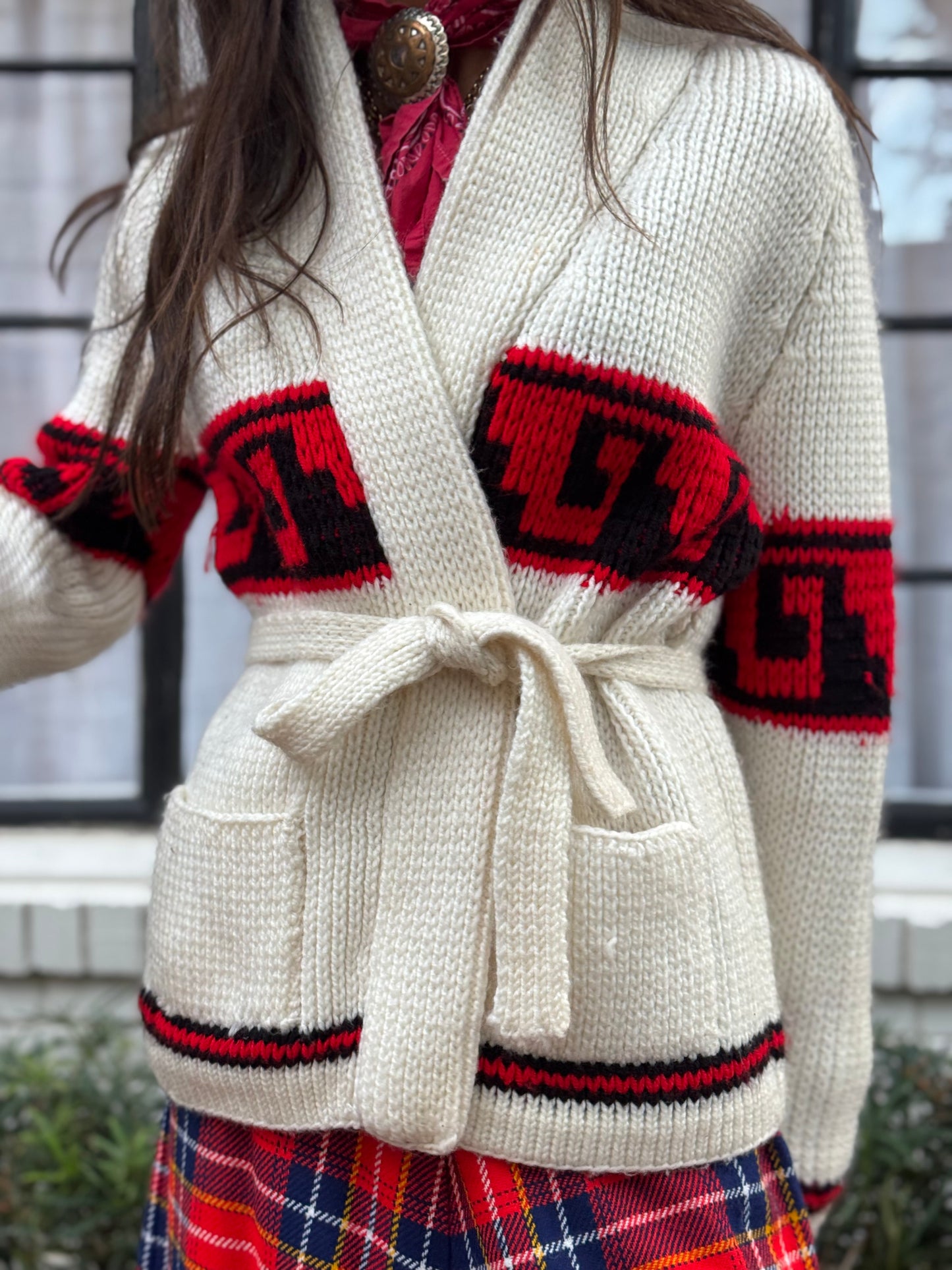 70s Shawl Knit with Tie