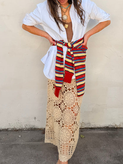 Crochet Maxi Skirt Tan