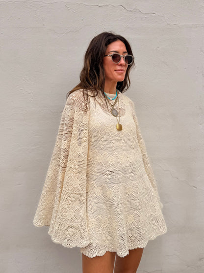 Crochet Bell Sleeve Tunic Dress