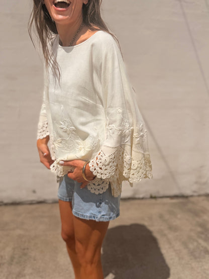 Crochet Trim Cape Top