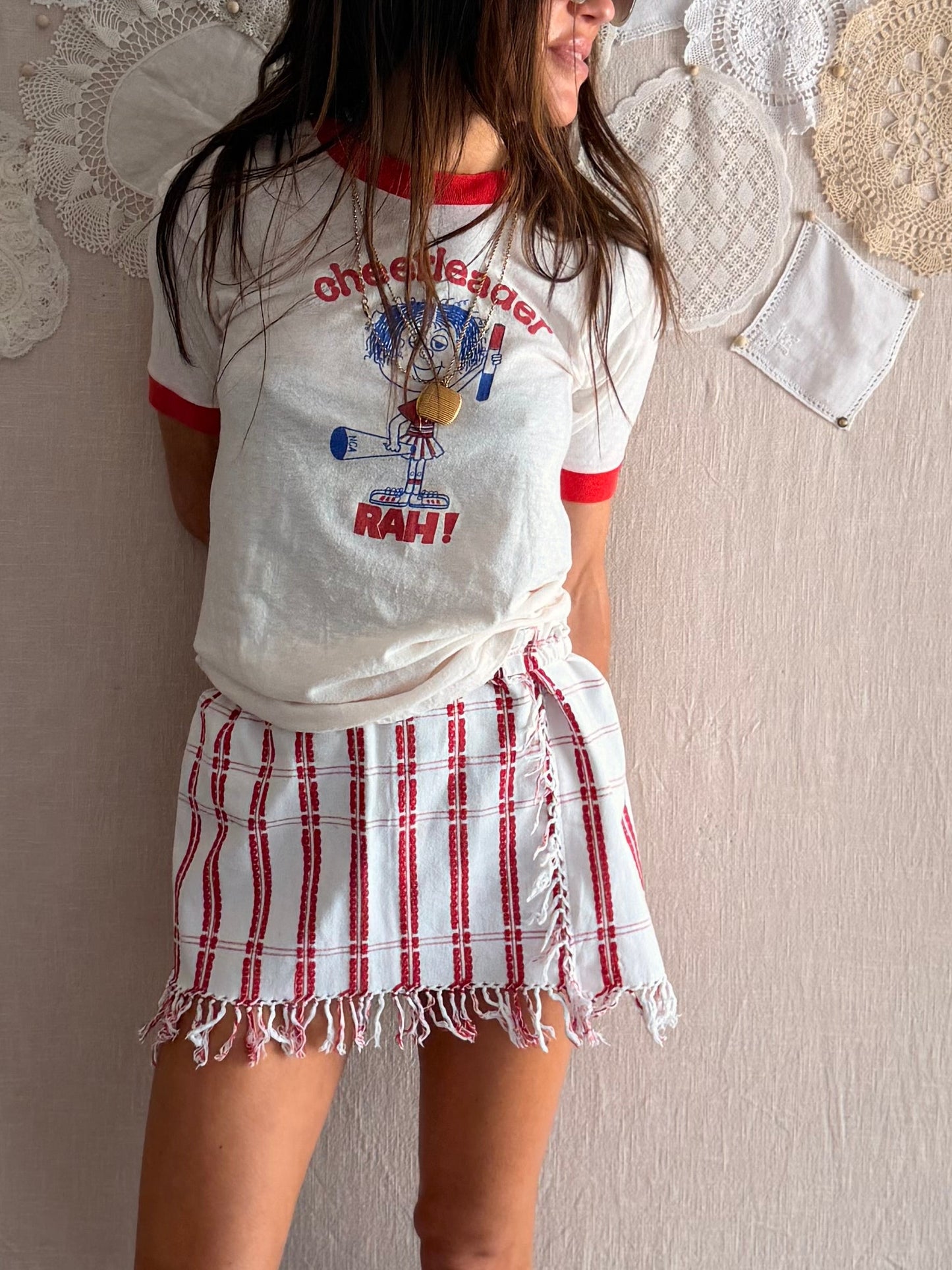 Scandinavian Red Stripe Mini Skirt