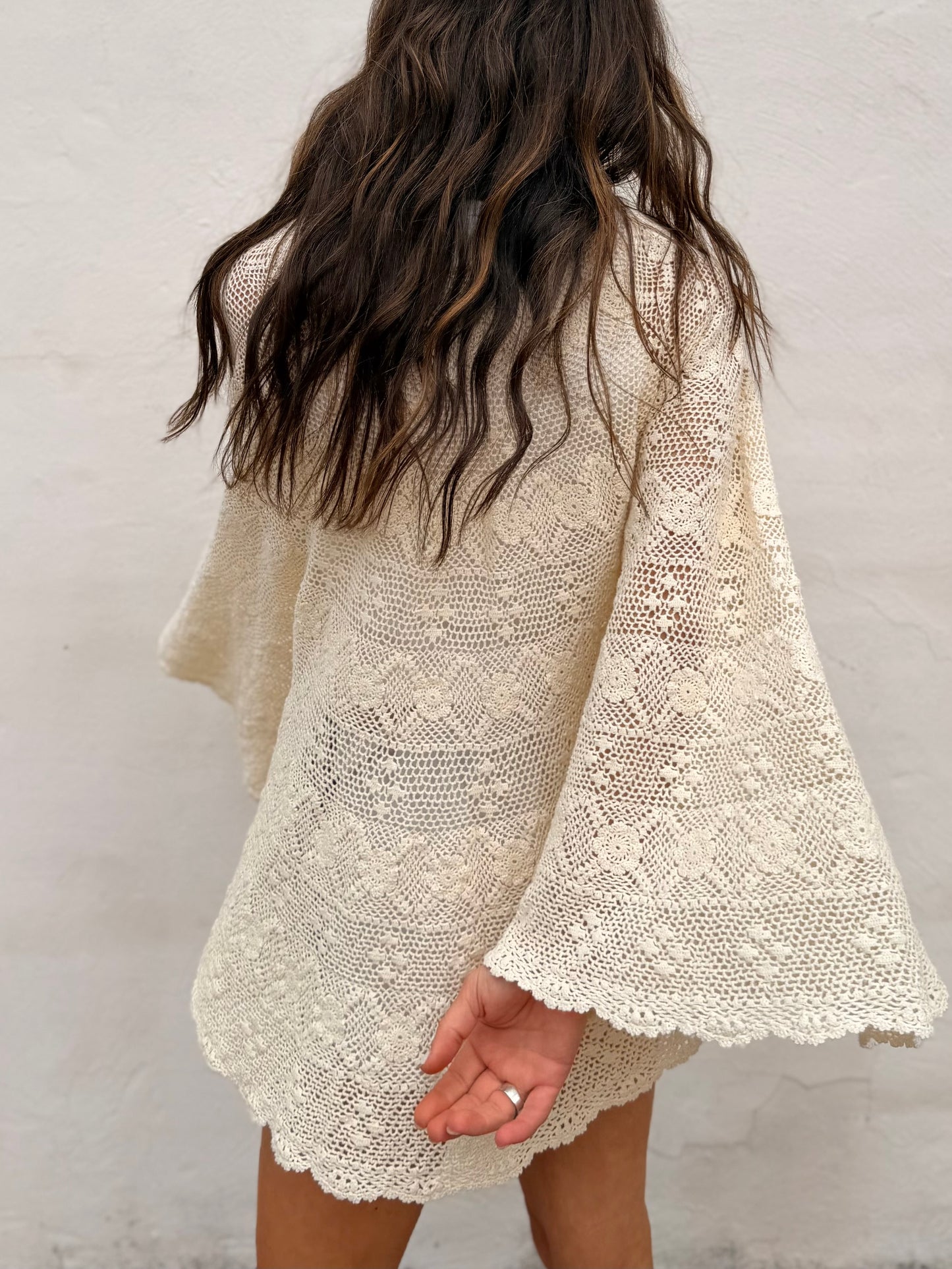 Crochet Bell Sleeve Tunic Dress