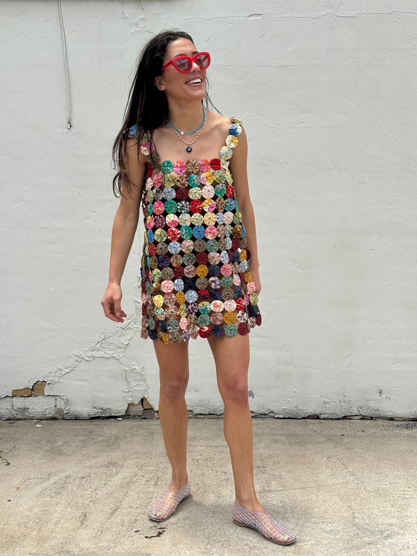 Yo-yo mini dress brights