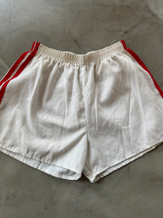 80s Red Side Stripe Cotton Shorts