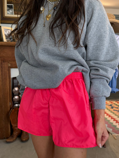 Neon Pink 80s Plastic Shorts