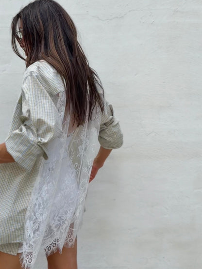Reworked Shirt With Lace Back