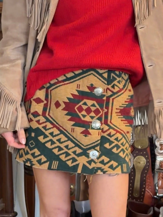 Southwestern Tapestry Mini Skirt