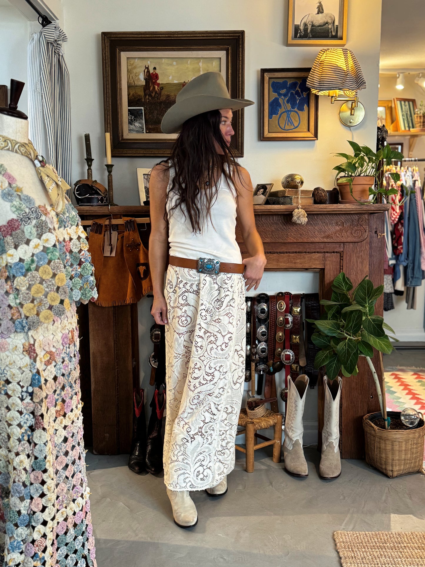 Lace Tablecloth Maxi Skirt