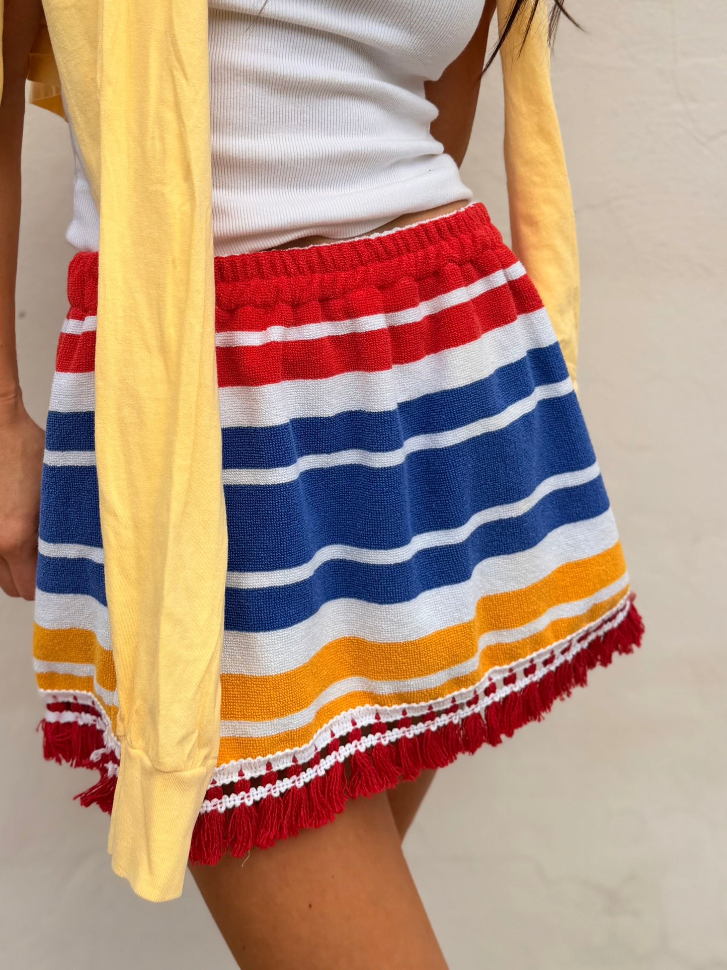 Vintage Stripe Towel Mini Skirt