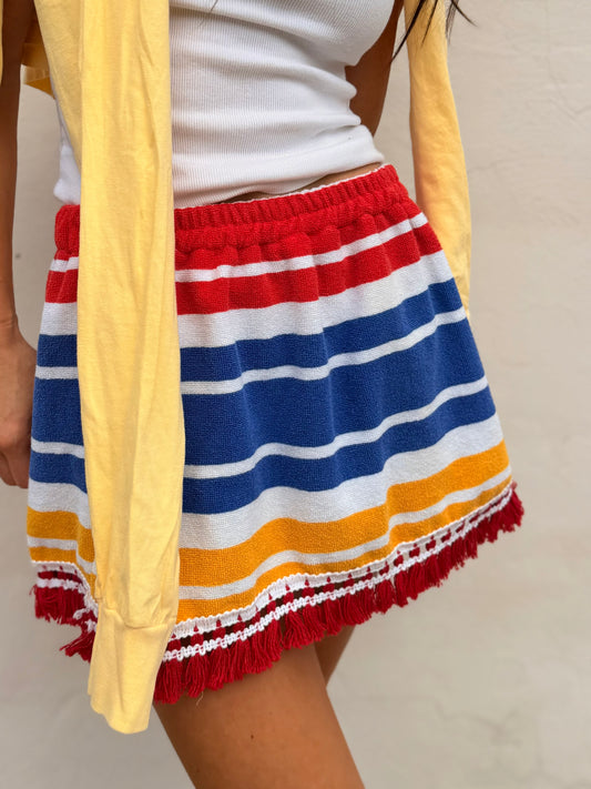 Vintage Stripe Towel Mini Skirt