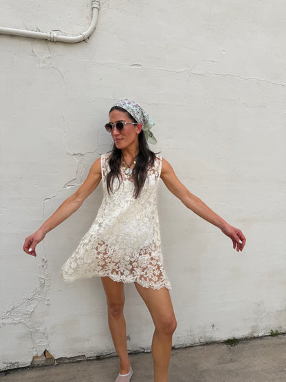 Lace Sheer Mini Dress