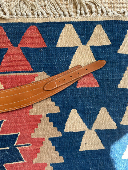 Tan Leather Contour Waist Belt