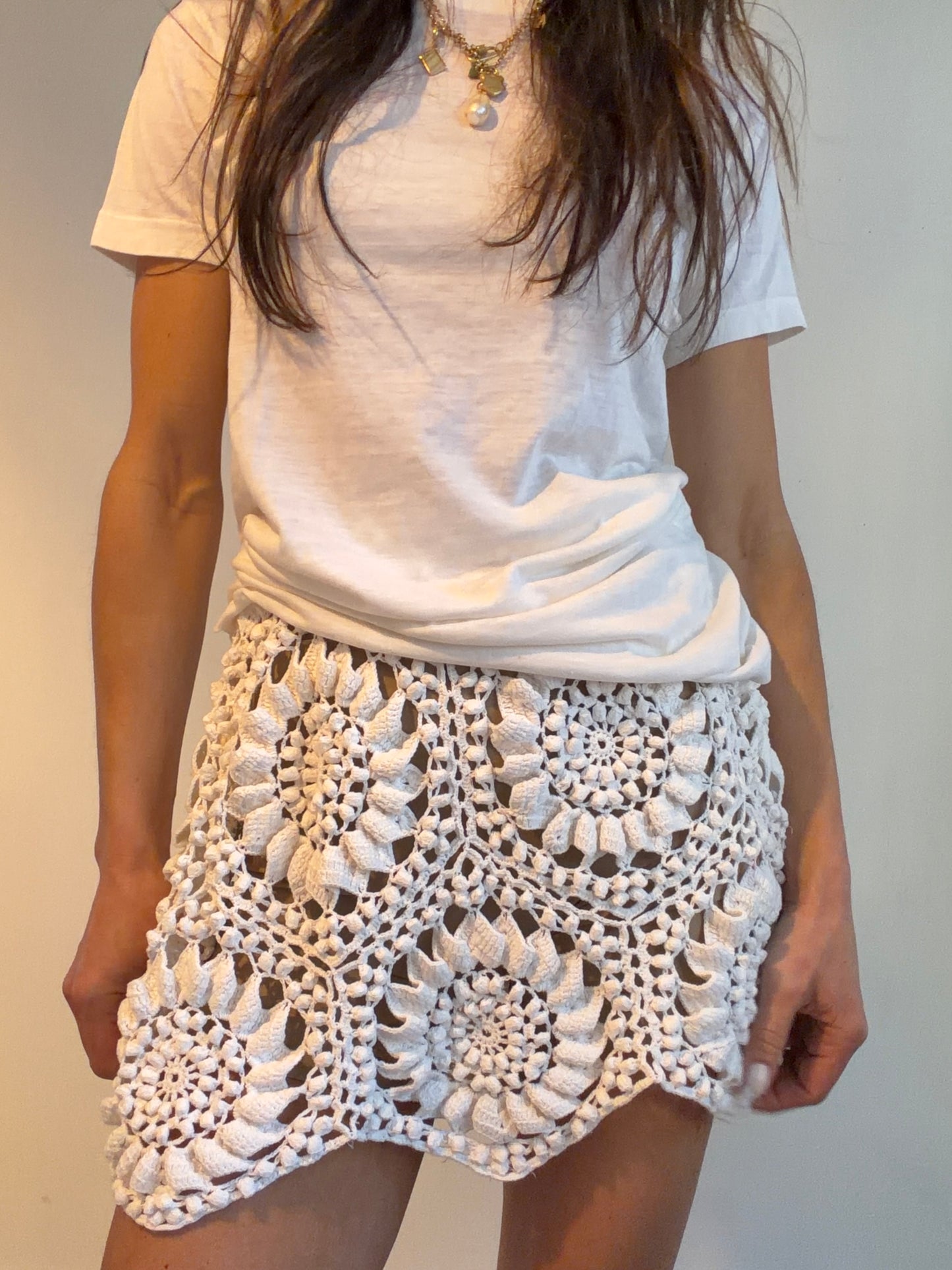 Sunflower Crochet Mini White