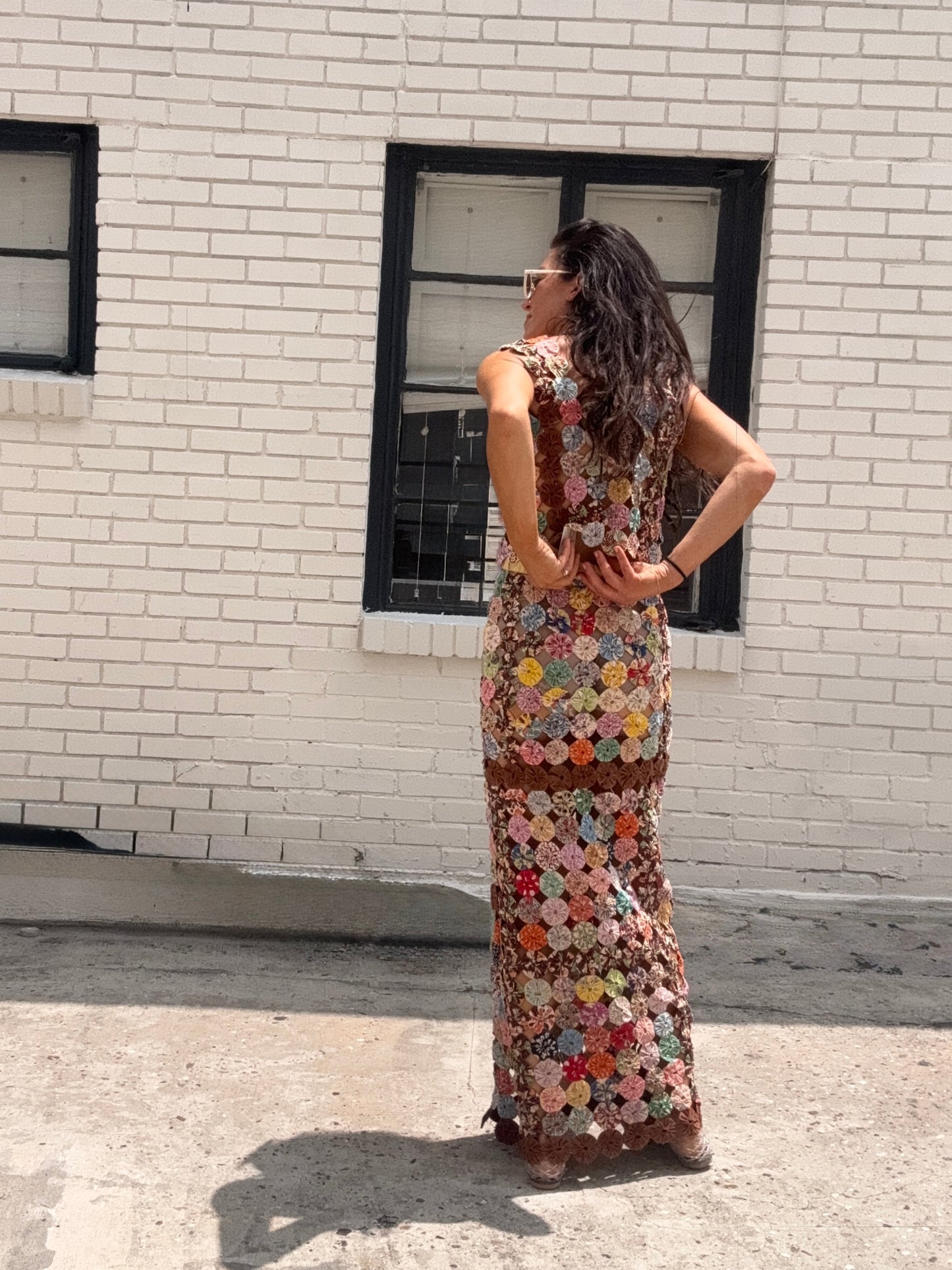 Yo-yo Maxi Skirt Set Brown Multi
