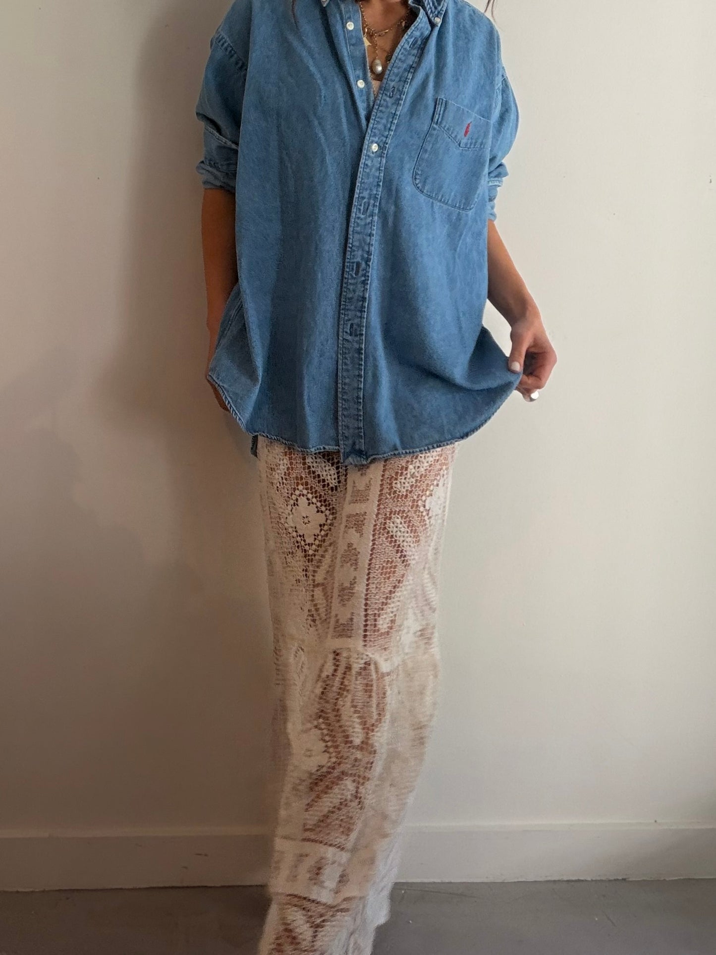 Lace Flounce Hem Skirt