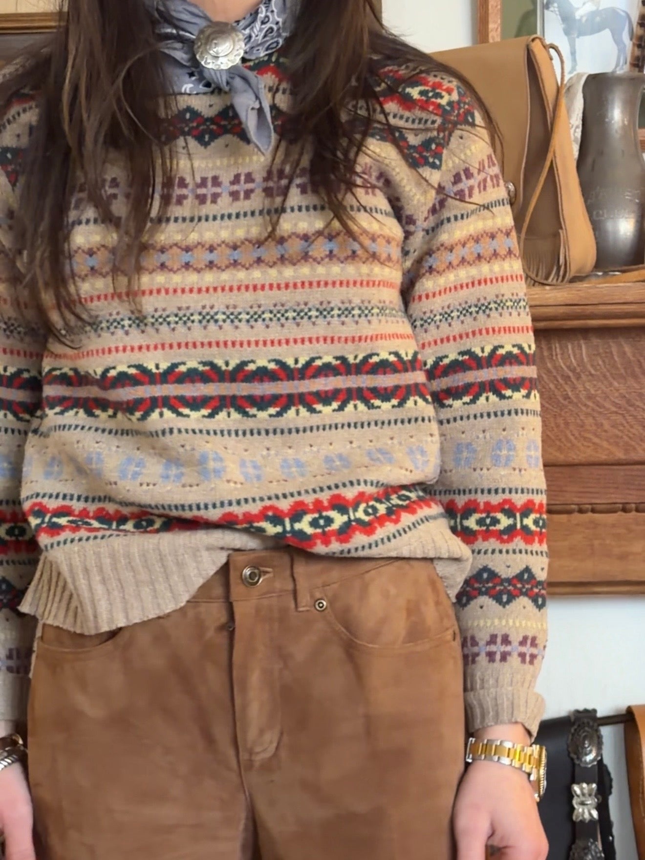 Fair Isle Wool Sweater Multi