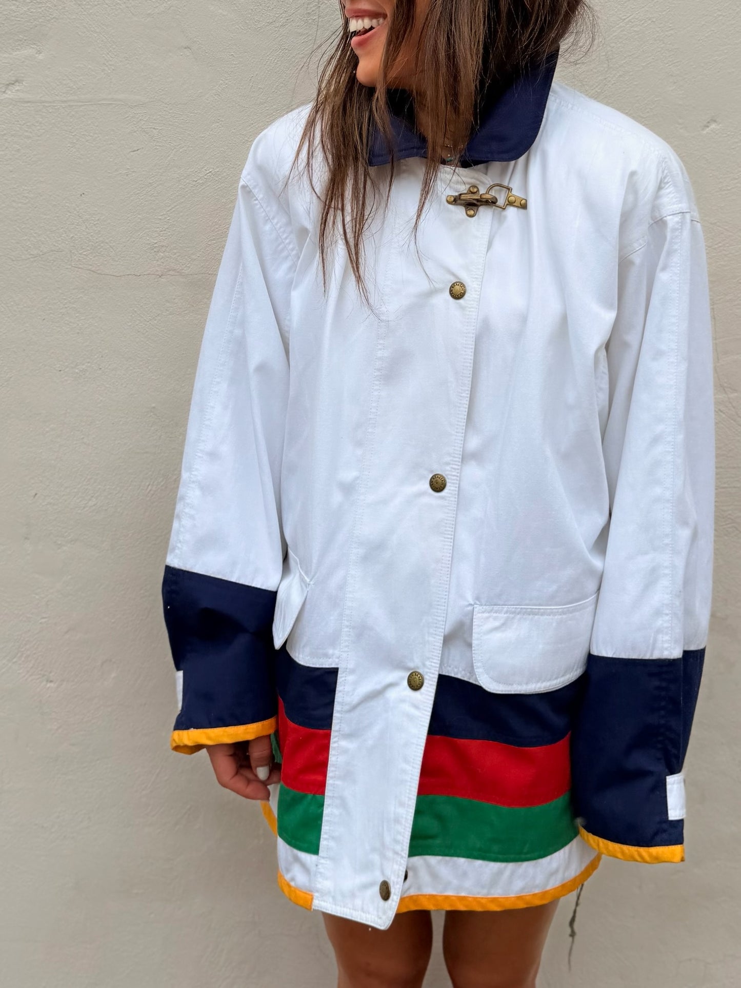 Nautical Stripe Toggle Jacket