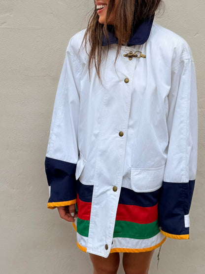 Nautical Stripe Toggle Jacket
