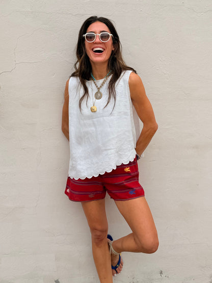 Asymmetrical Scalloped Edge Top