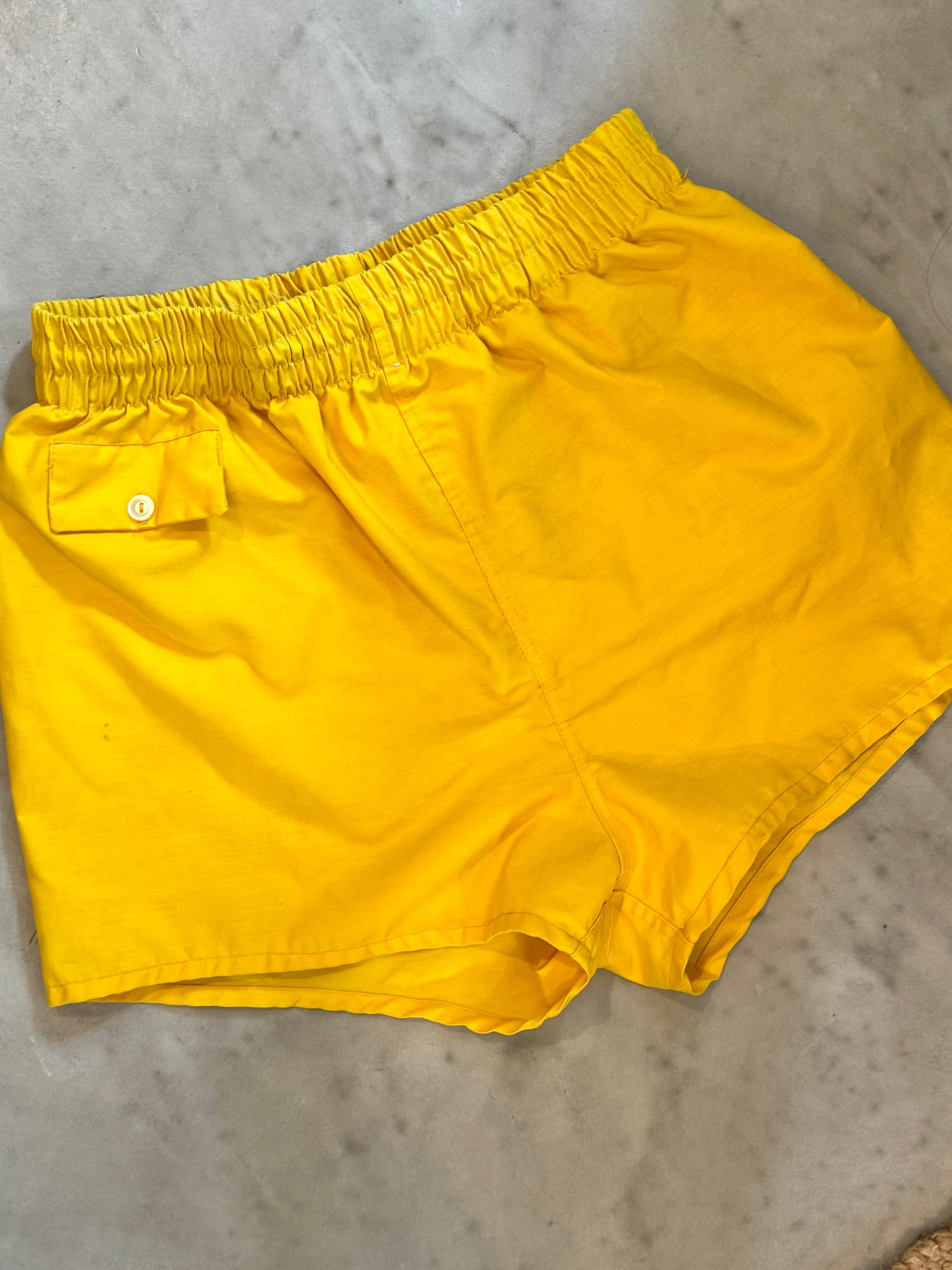 Yellow Nylon 70s Shorts