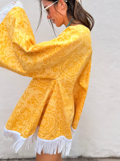 Mid Century Tassel Trim Dress