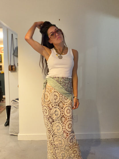 Crochet Maxi Skirt Ivory