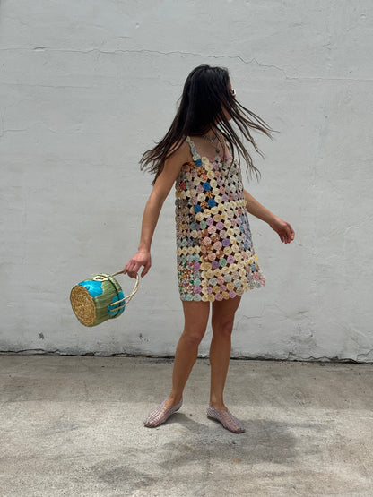 Yo-yo mini dress yellow