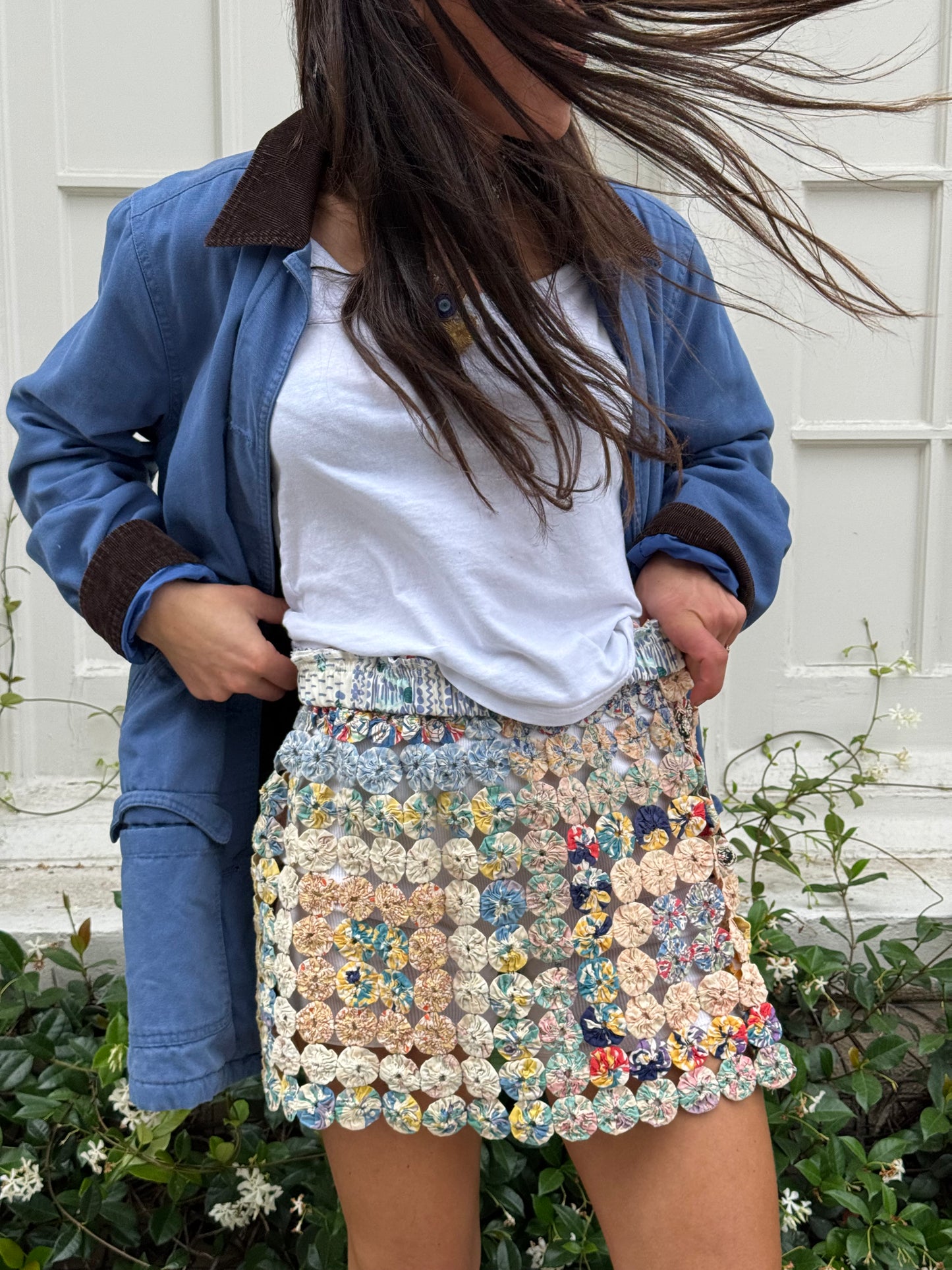 Yo-yo mini skirt multi blues