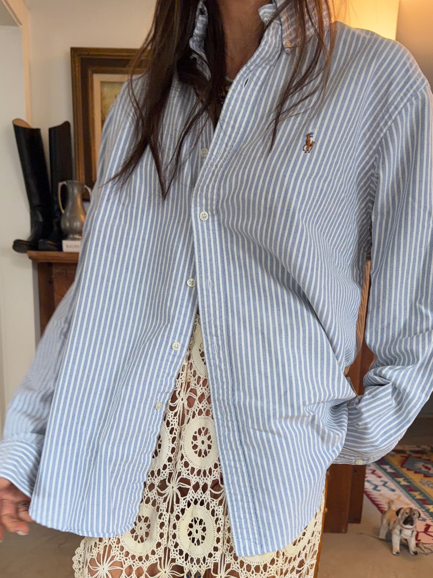 RL Blue Stripe Oxford