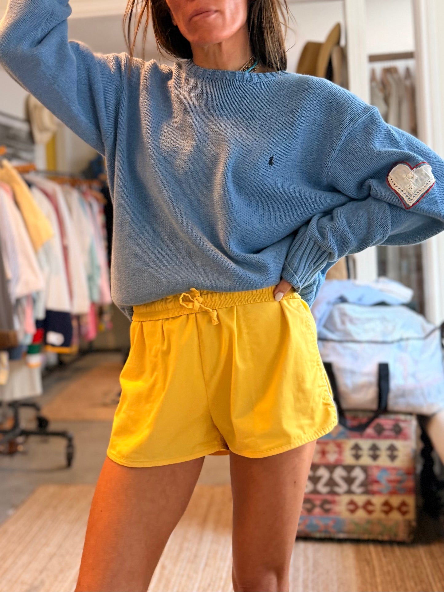 Side Pipe Yellow Shorts