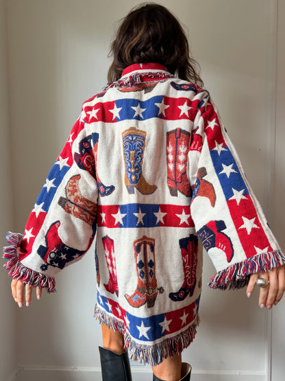 Tapestry Blanket Boot Cardigan