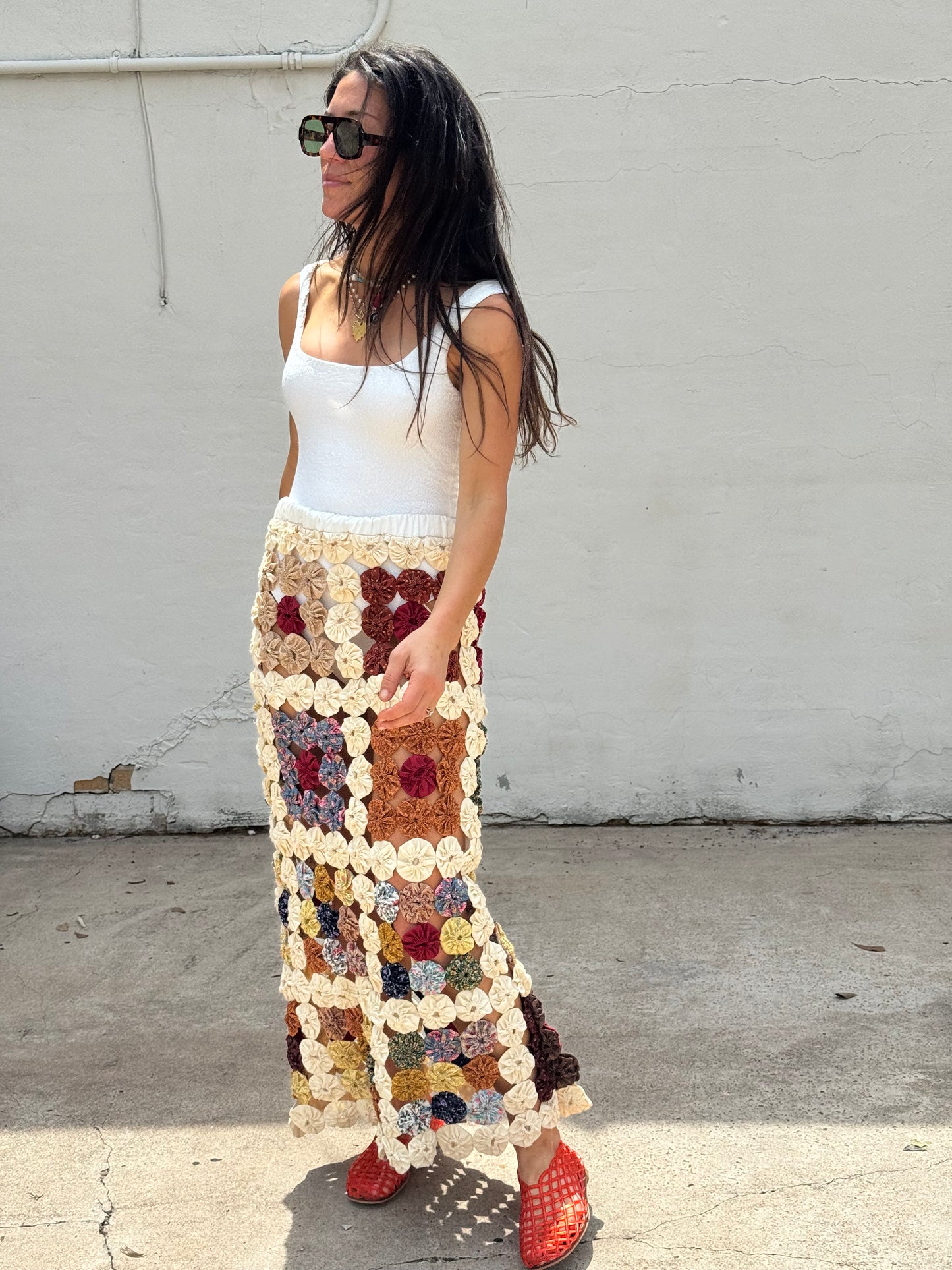 Yo-yo Maxi Skirt Blues and Reds