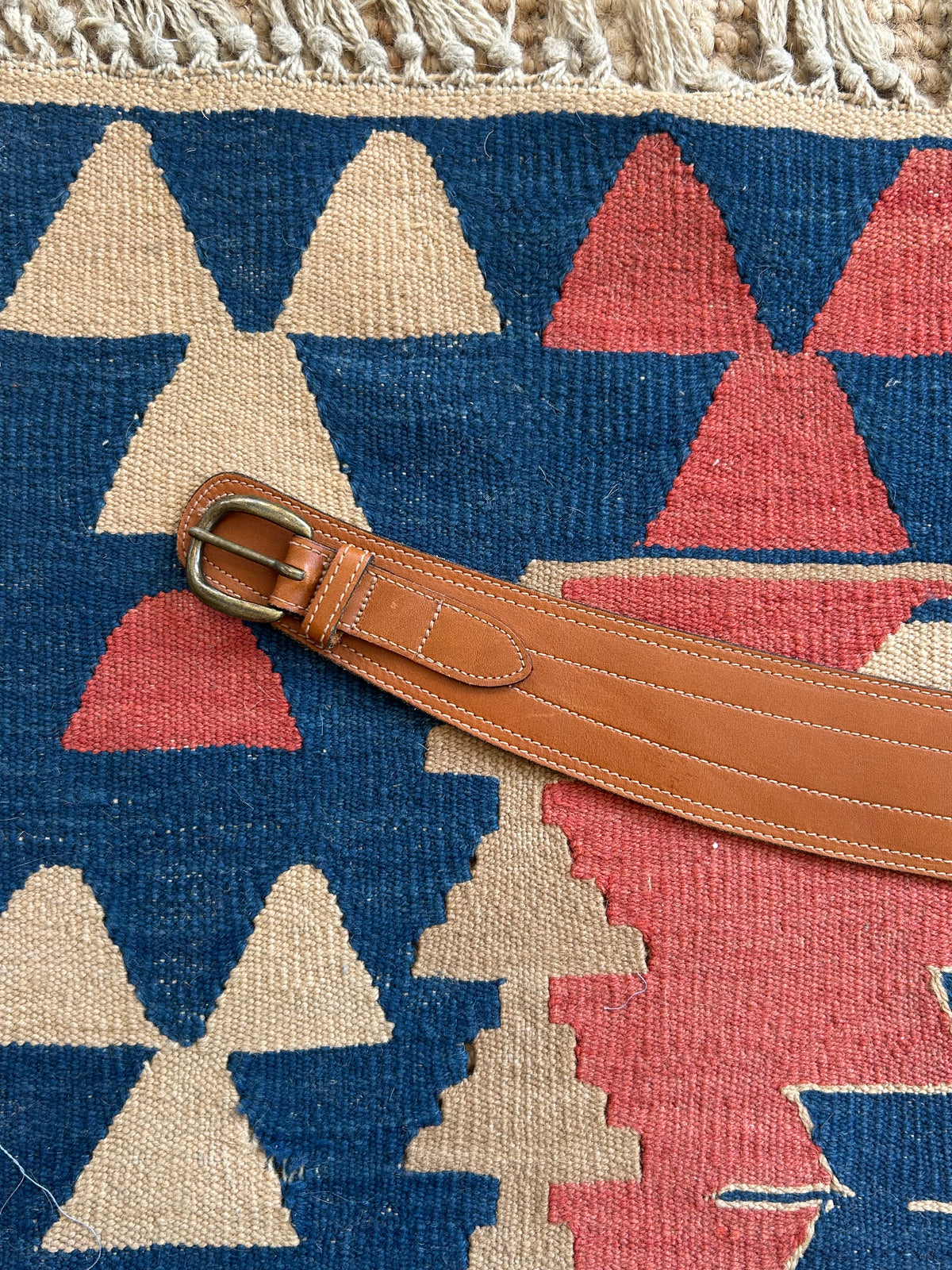 Tan Leather Contour Waist Belt