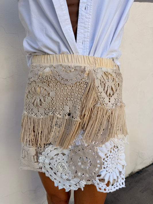 Mixed Crochet Fringe Lace Mini