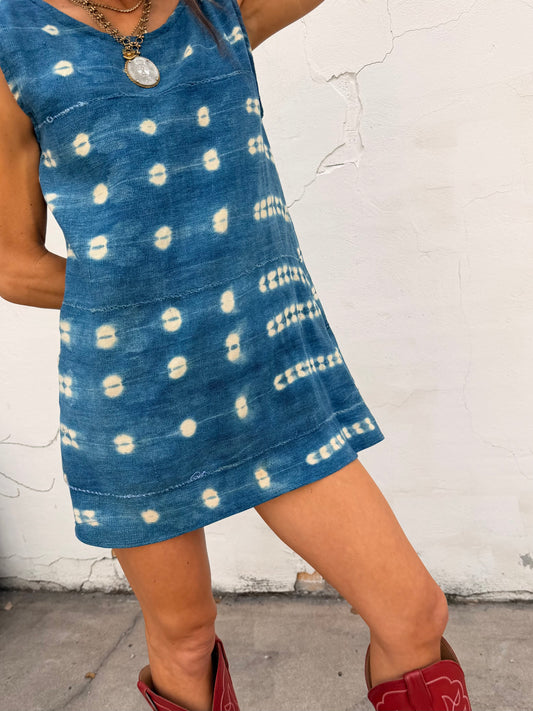 Indigo Spot Mini Dress