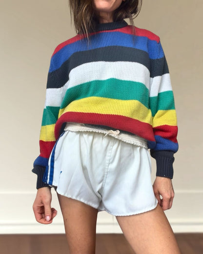 Vtg LL BEAN Cotton Stripe Knit
