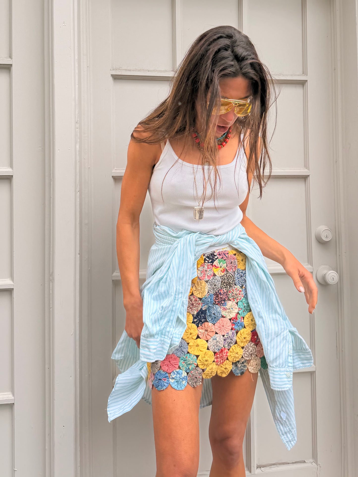 Yo-yo Mini Skirt in Mango