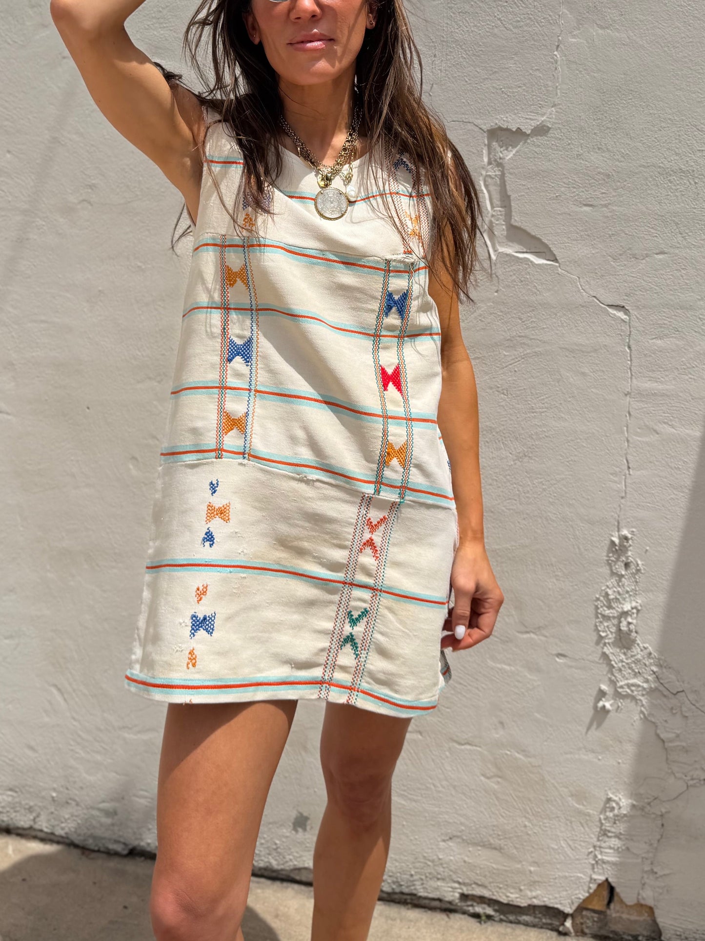 White Multi Baule Mini Dress