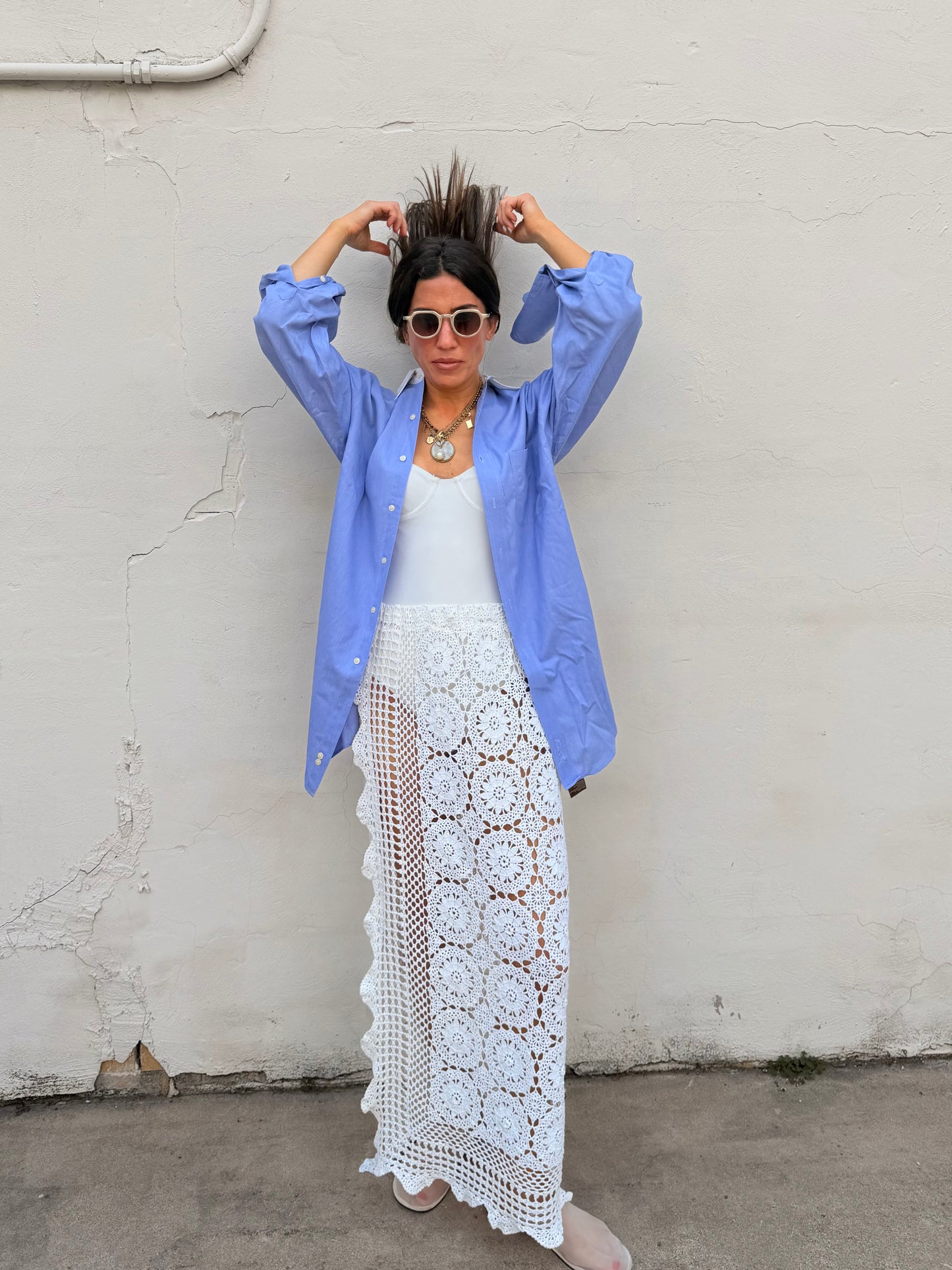 Crochet Doilies Maxi Skirt