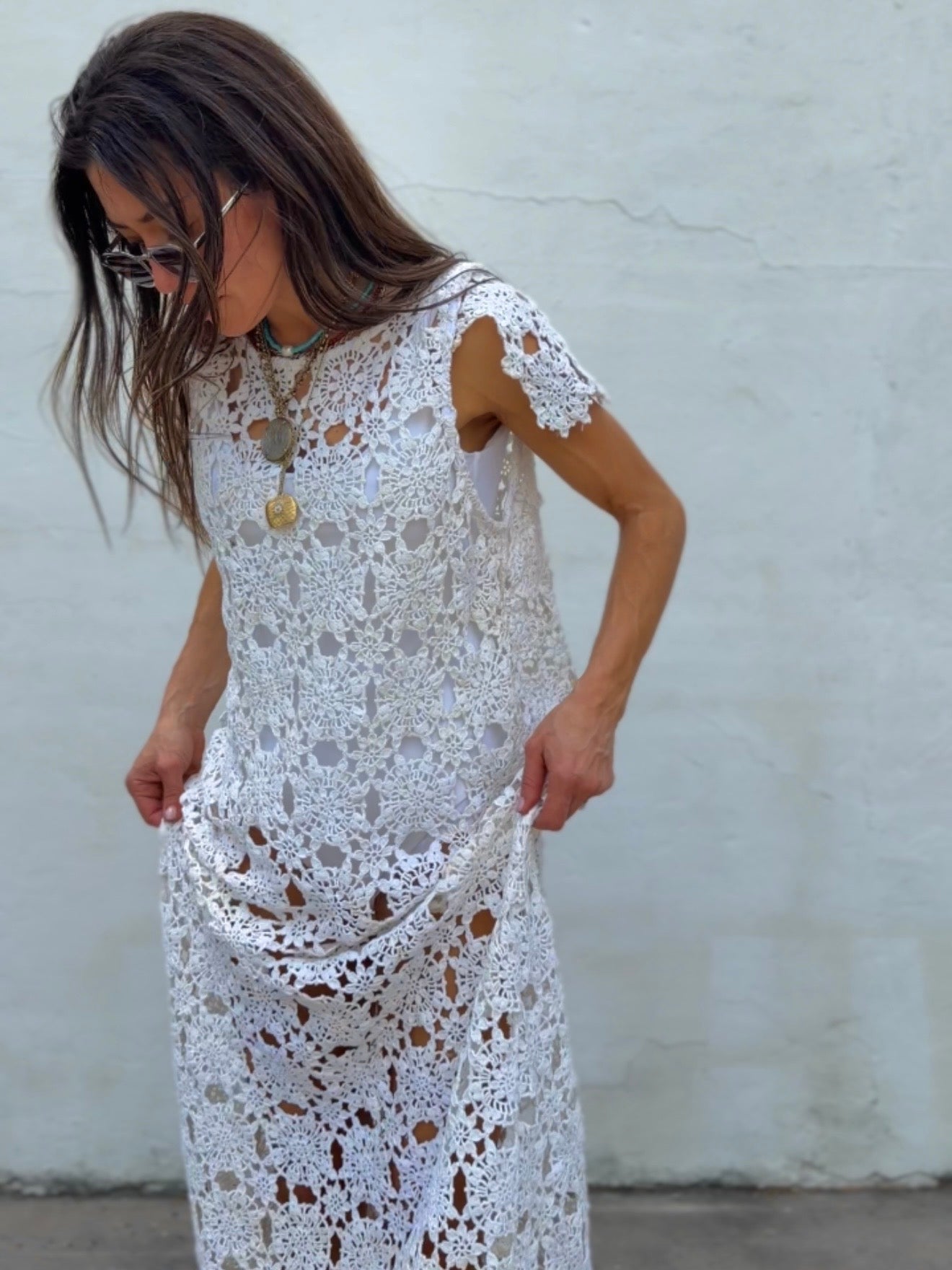 Crochet Cap Sleeve Gown