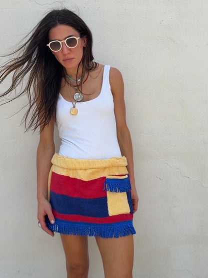 Towel Stripe Mini Skirt Primary Stripe
