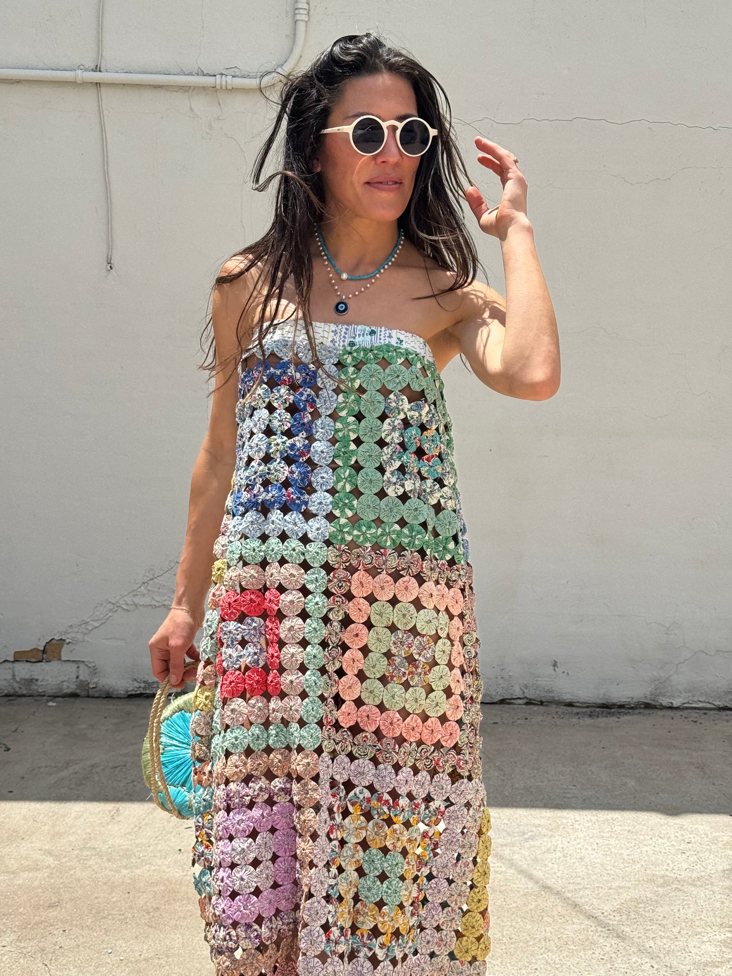 Yo-yo Strapless Maxi Dress