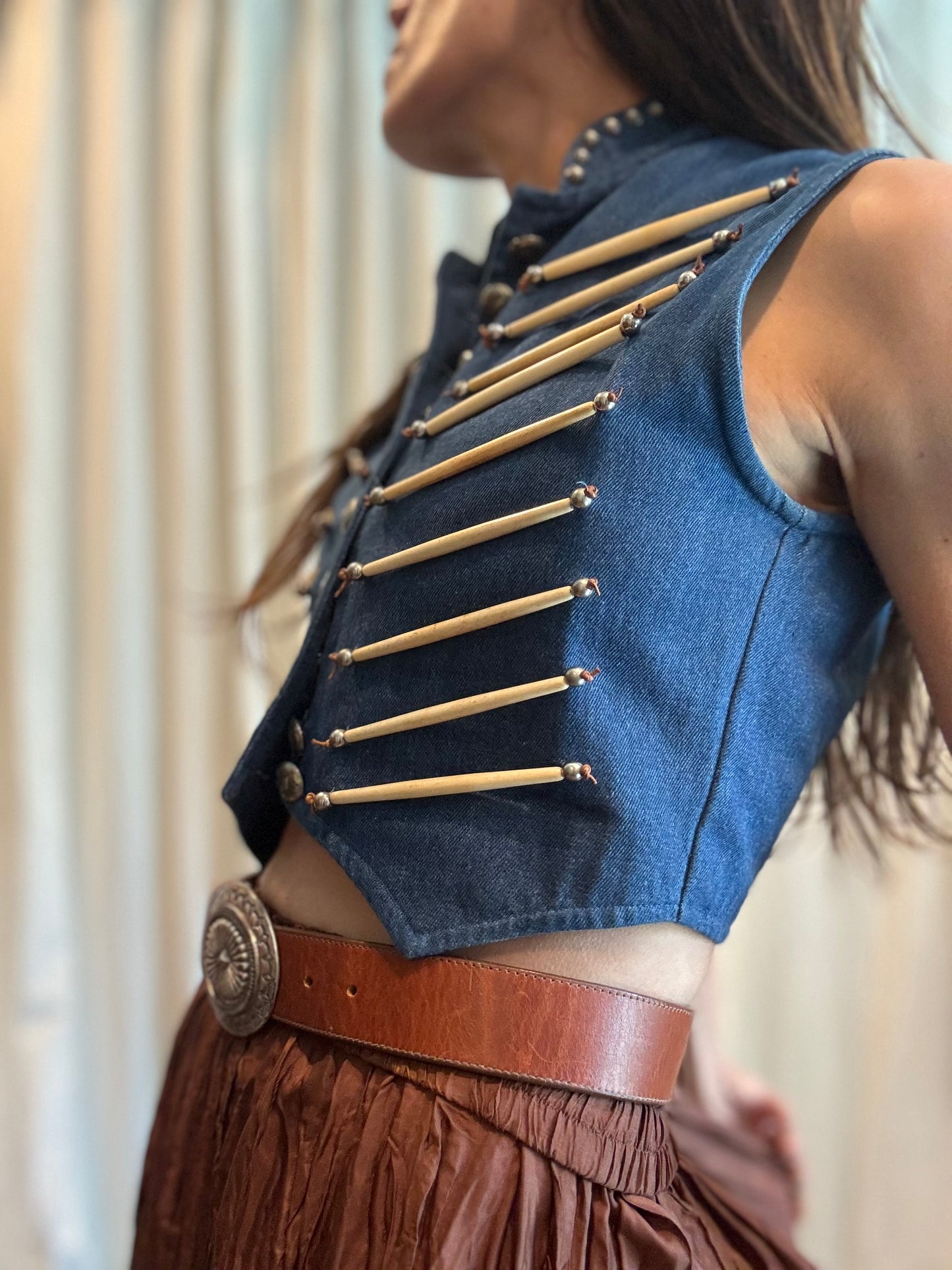 Denim and Bone Fitted Vest