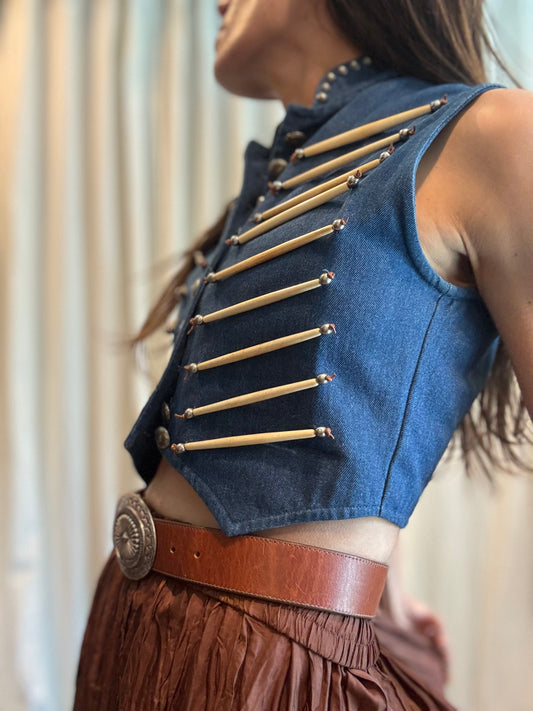 Denim and Bone Fitted Vest