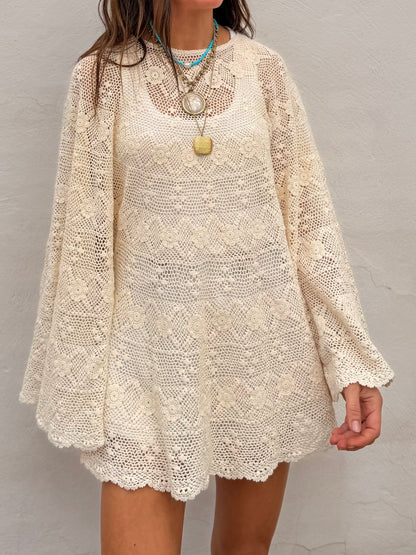 Crochet Bell Sleeve Tunic Dress